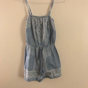 Blue tribal romper